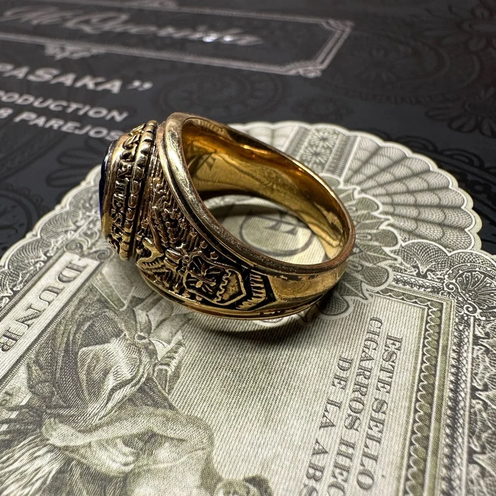 Vintage 14k Gold Filled and Blue Men's UNITED STATES AIR FORCE Ring SZ 12